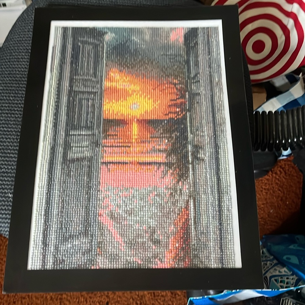 Sunset diamond art done by me in frame